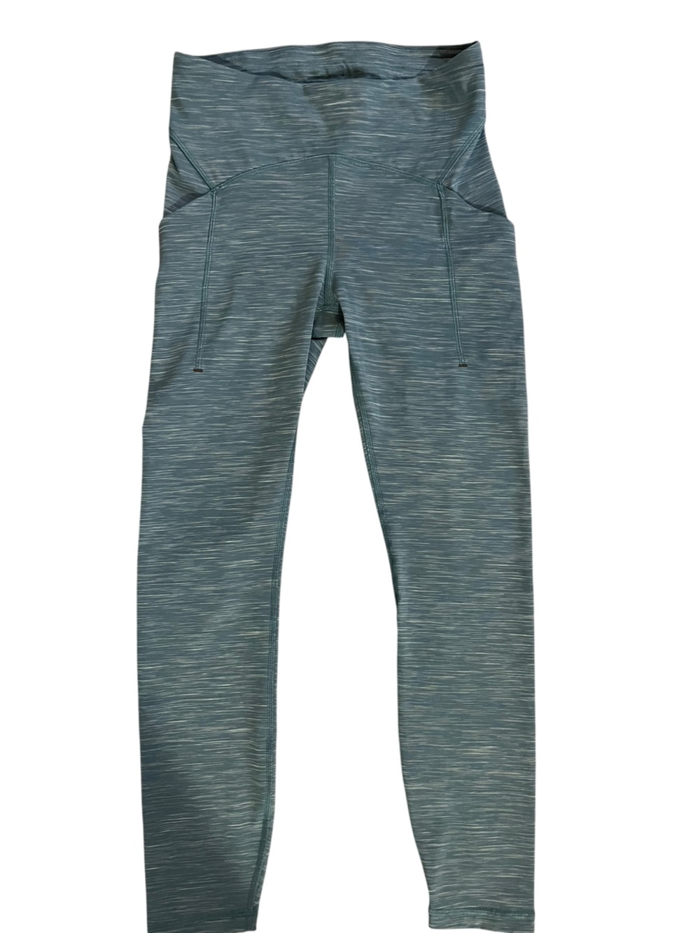 Lululemon Blue Heather Space Dye High Rise Leggings 6 Side Pockets 24” Inseam